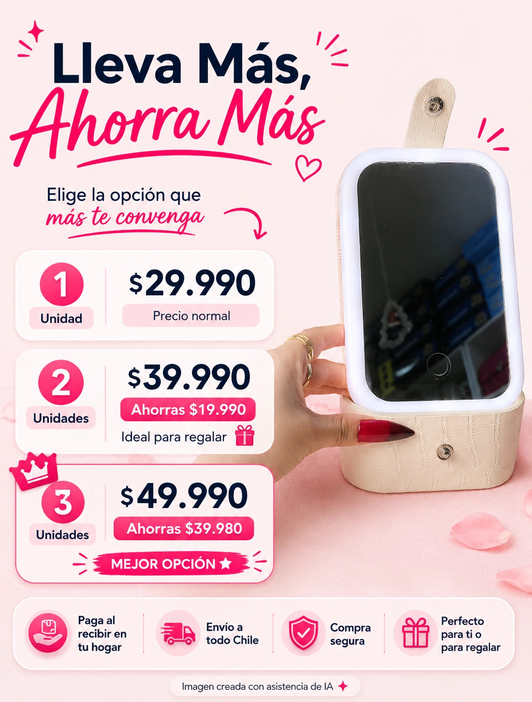 Lumi Box – Cosmetiquera Con Espejo LED