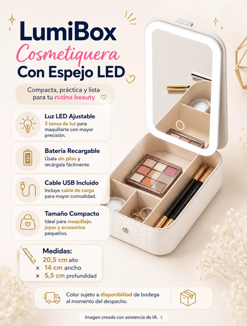 Lumi Box – Cosmetiquera Con Espejo LED